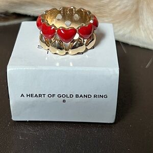 Avon Heart of Gold Red Heart Band Ring
